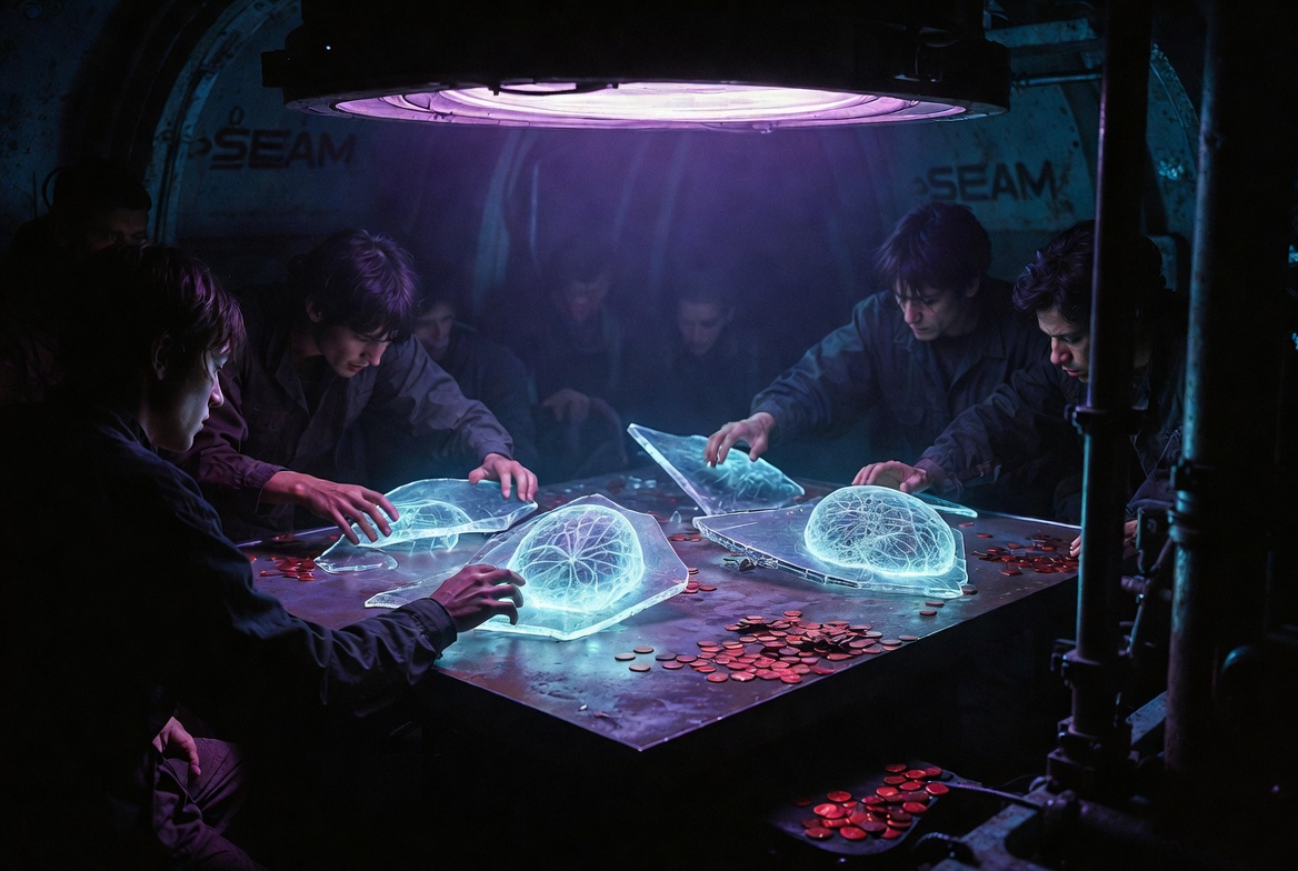 The relic — glowing chips in SEAM